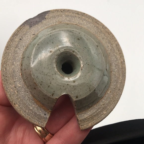 Studio Pottery Honey Pot Sugar Pot Signed Stoneware - Picture 8 of 8